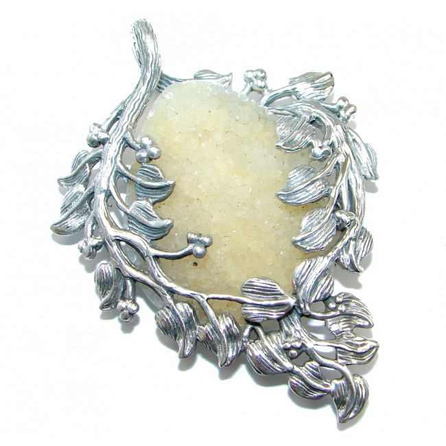 Fabulous Citrine Druzy Sterling Silver handmade Pendant