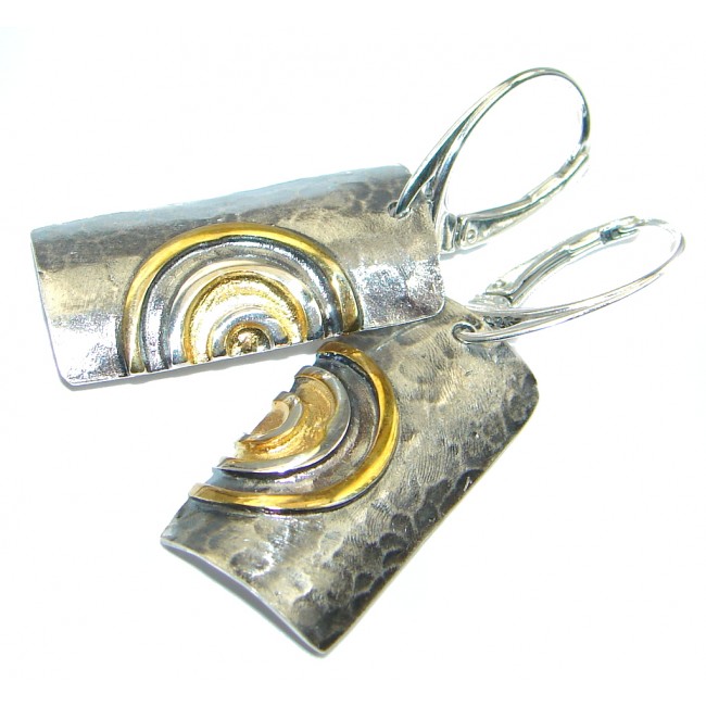Back to Nature Two Tones Sterling Silver Italy made Earrings