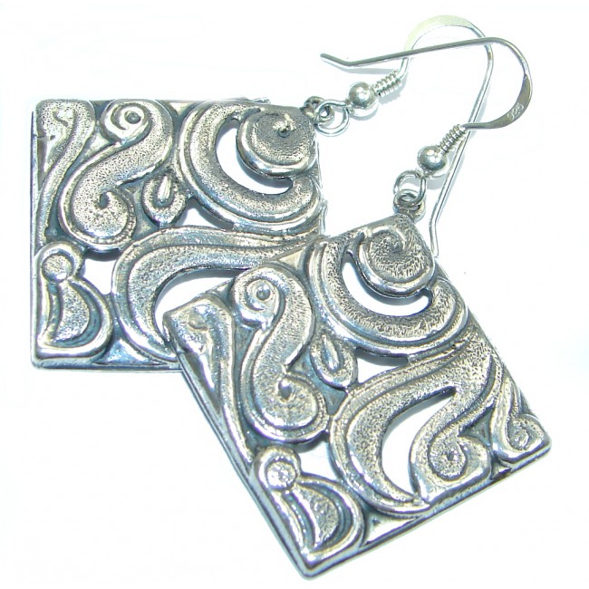 Back to Nature Oxidized Sterling Silver Italy made Earrings