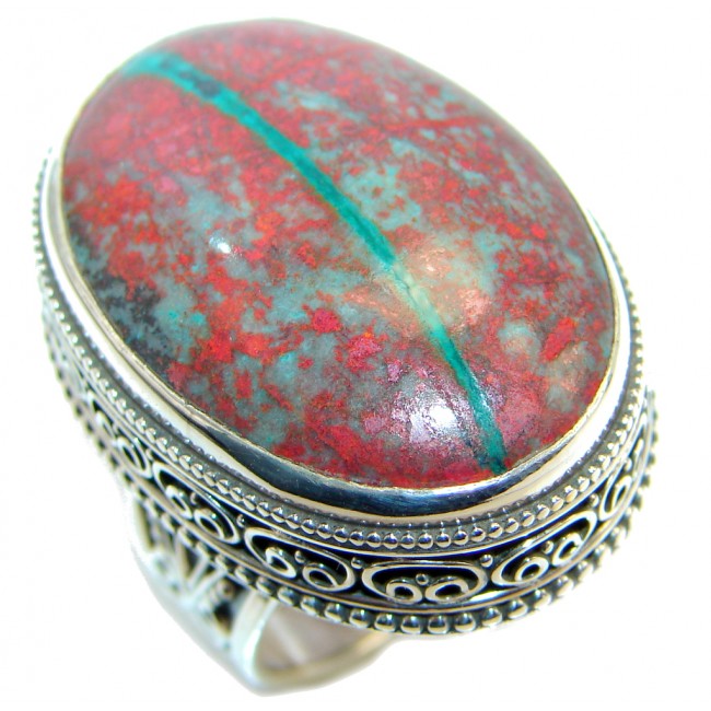 Solid Design Perfect Sonora Jasper Sterling Silver Ring size 8