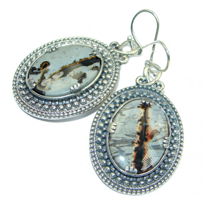 Sublime Picasso Jasper Sterling Silver handmade earrings
