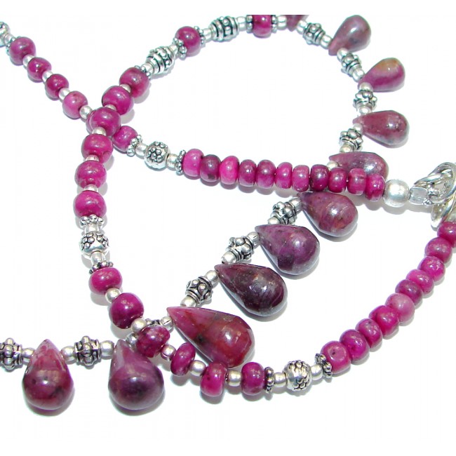 Unique Ruby Sapphire 925 Sterling Silver handcrafted Necklace