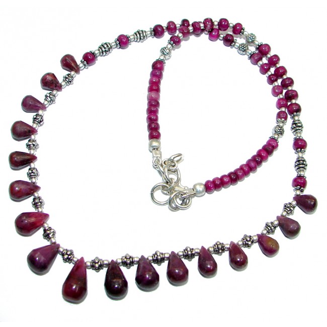 Unique Ruby Sapphire 925 Sterling Silver handcrafted Necklace