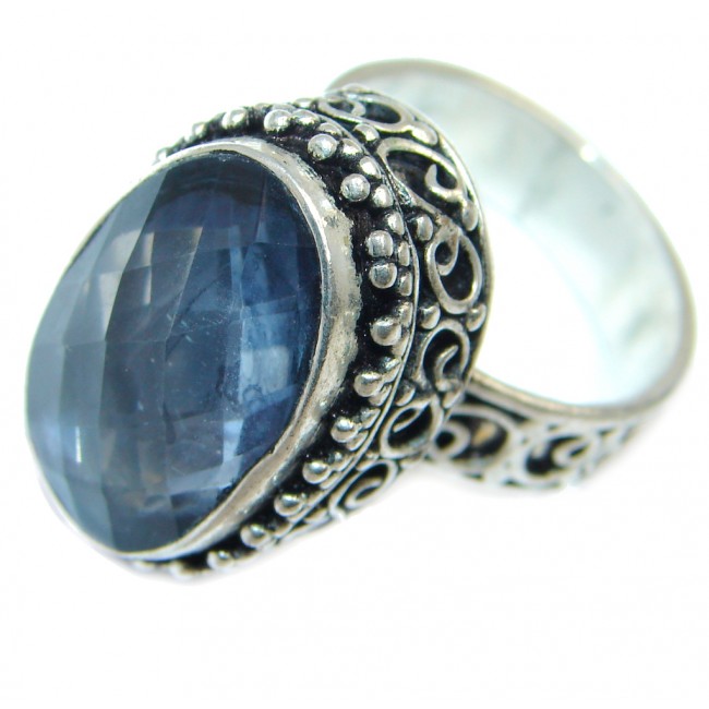 Exotic Blue Rainbow Magic Topaz Sterling Silver Ring s. 8