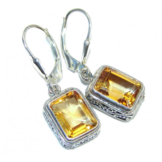 Perfect Golden Citrine Sterling Silver handmade earrings
