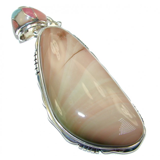 Large Great quality Imperial Jasper Sterling Silver handmade Pendant