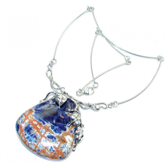Incredible Fabulous Sodalite Sterling Silver handmade necklace