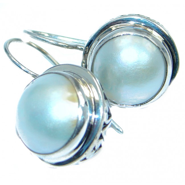Classic Beauty fresh water Pearl Sterling Silver handmade earrings