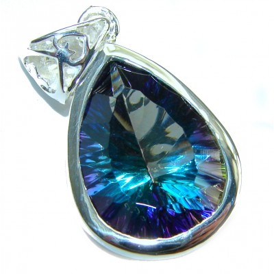 9.5 carat Pear cut Mystic Topaz .925 Sterling Silver handcrafted Pendant