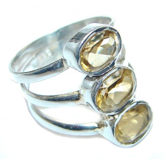 Natural Citrine Sterling Silver ring size 7