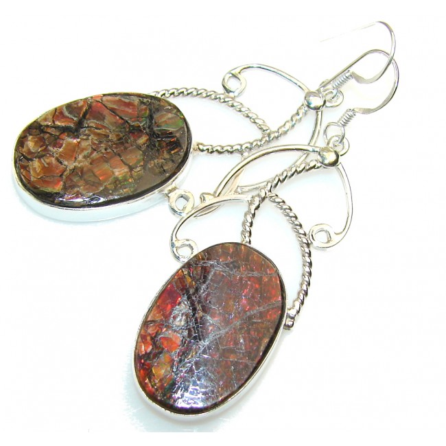 Gorgeous Red Ammolite Sterling Silver earrings
