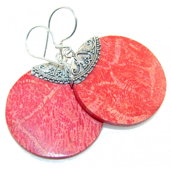 Perfect Fossilized Coral Sterling Silver earrings