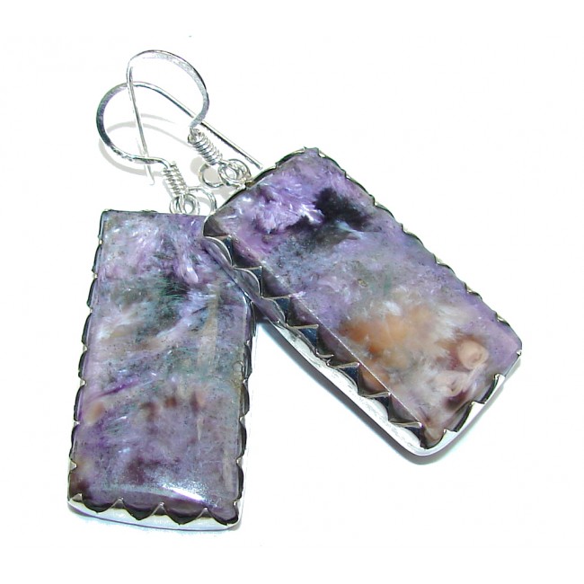 Awesome Purple Charoite Sterling Silver earrings