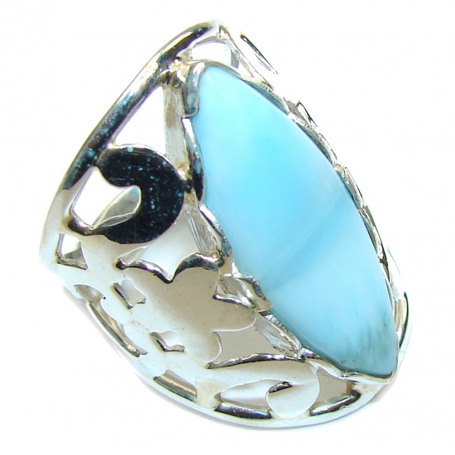 Just Perfect! Blue Larimar Sterling Silver Ring s. 7 1/2