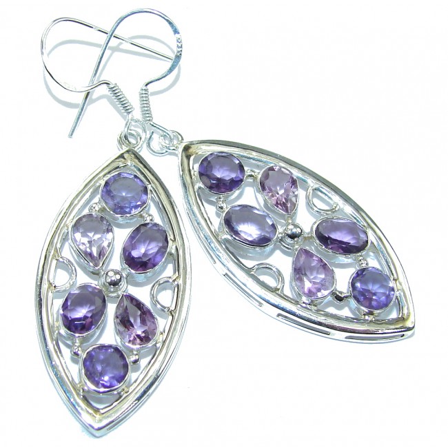 Precious Purple Amethyst Sterling Silver earrings