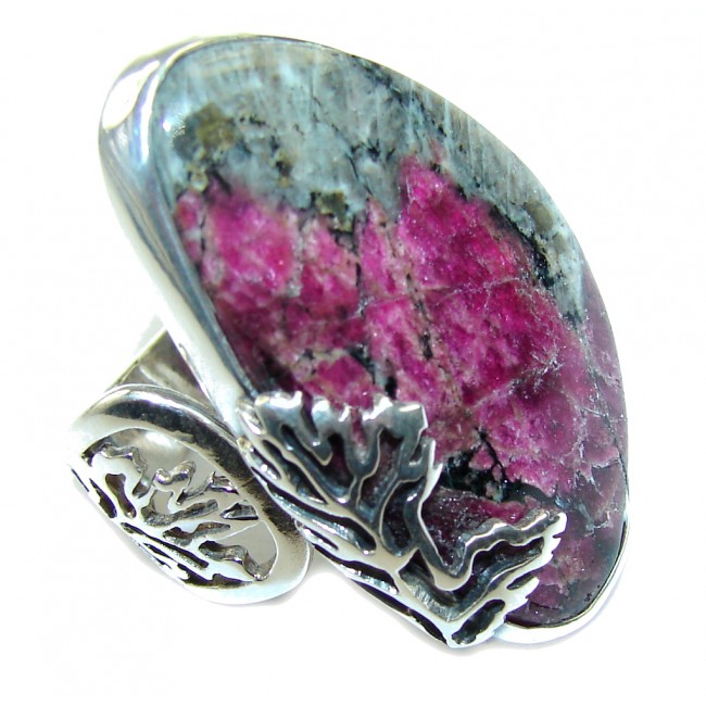 Natural AAA Russian Eudialyte Sterling Silver Ring s. 6 - adjustable