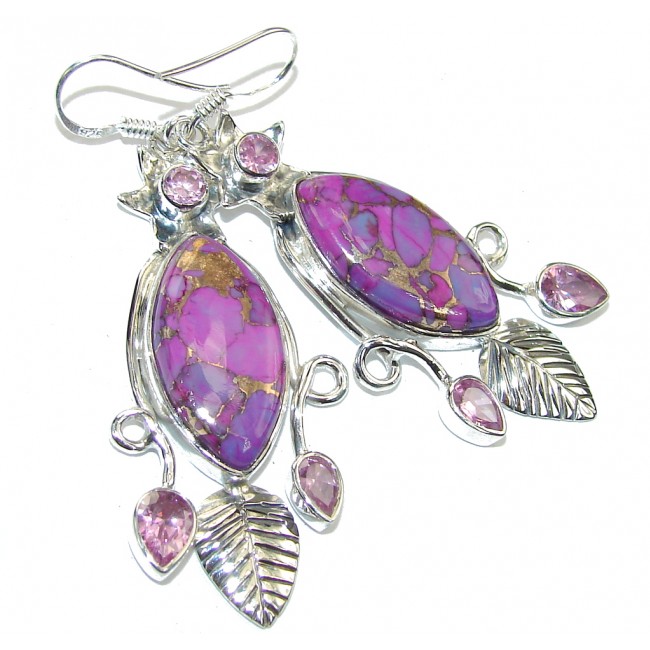 Lavender Secret Copper Purple Turquoise Sterling Silver earrings
