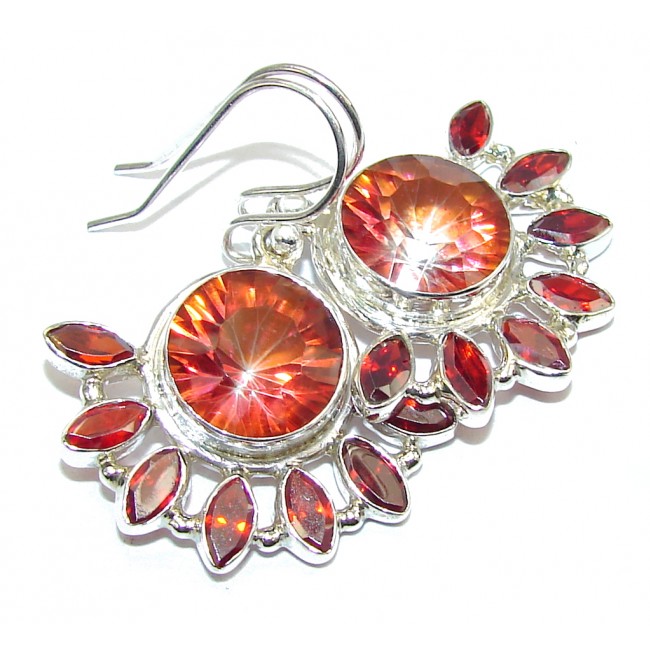 Tropical Glow Red Magic Topaz Sterling Silver earrings