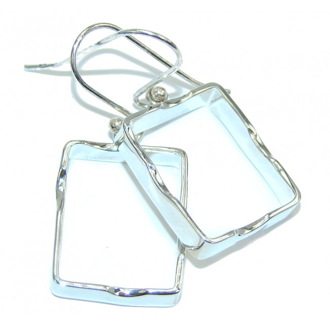 Modern Design Hammered Sterling Silver earrings
