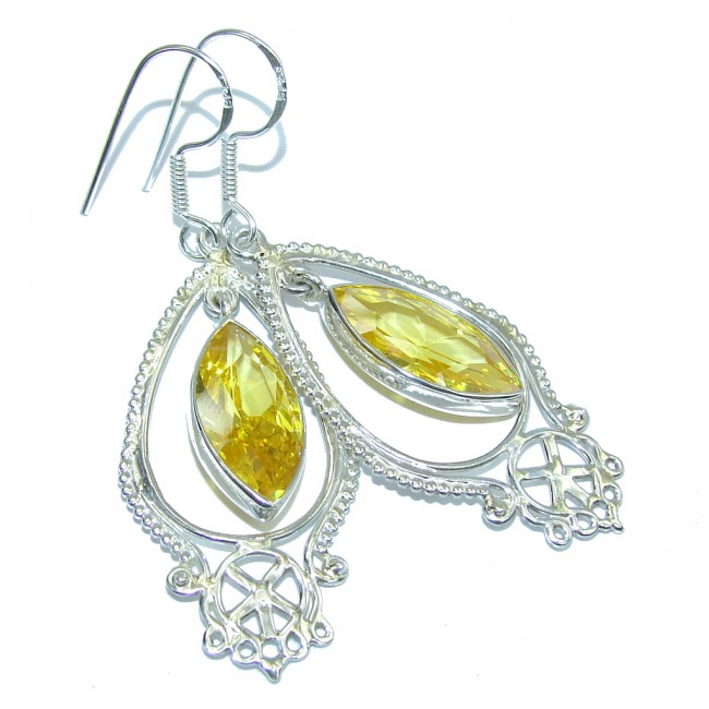 Bali Secret Yellow Quartz Sterling Silver earrings