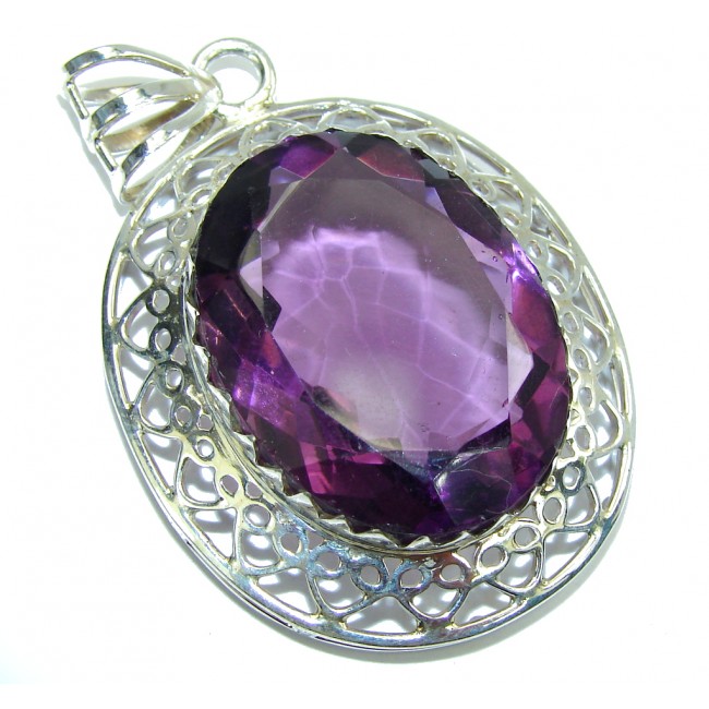 Awesome Purple Amethyst Sterling Silver Pendant