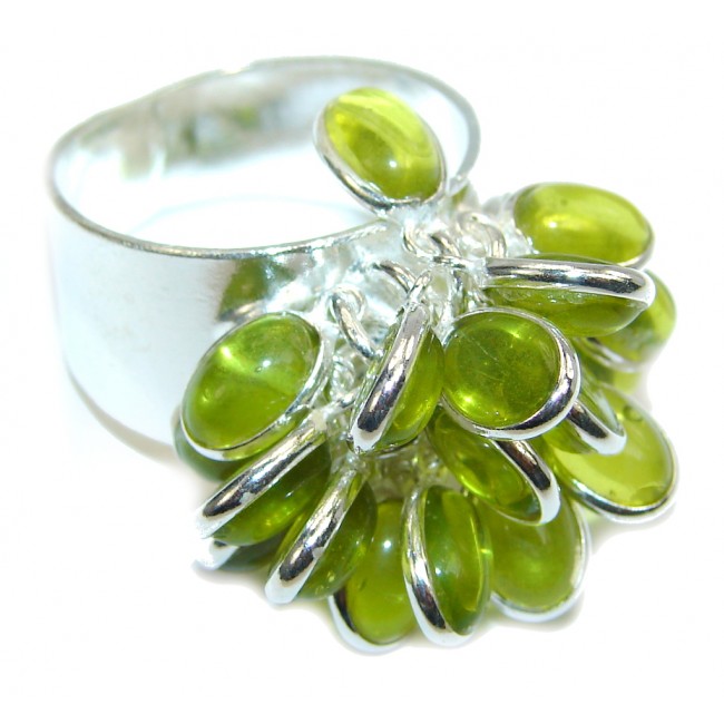Great Style created Peridot Sterling Silver Ring s. 9 1/2