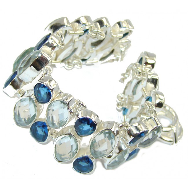 Secret Beauty White Topaz & London Blue Topaz Sterling Silver Bracelet