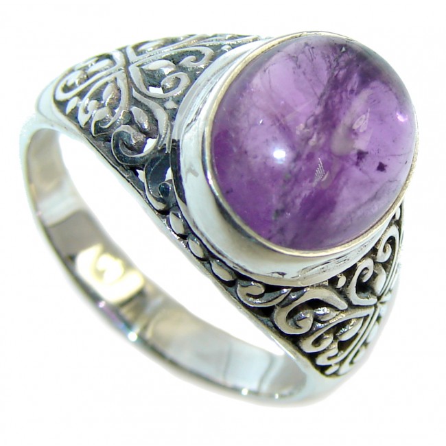 Delicate Purple Amethyst Sterling Silver Ring s. 9