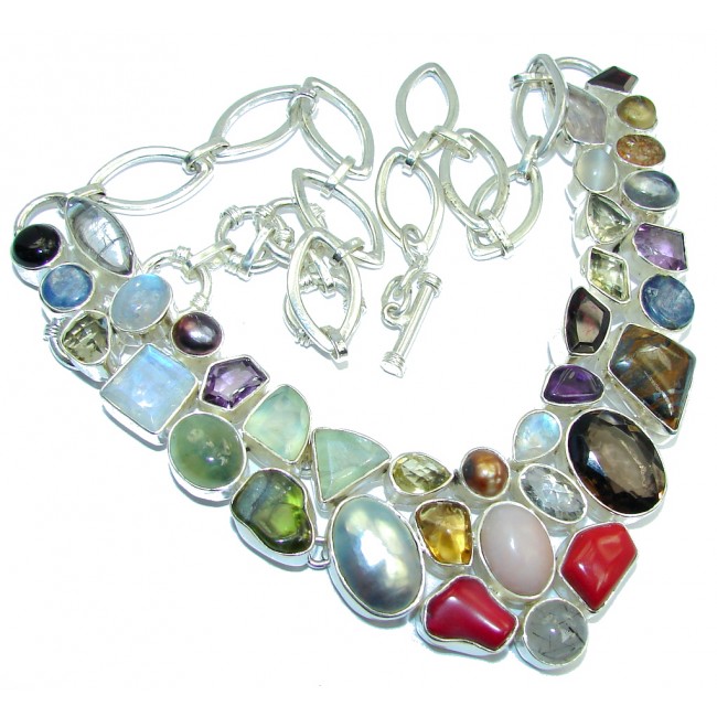 Aura Of Beauty! Secret Multistone Sterling Silver necklace