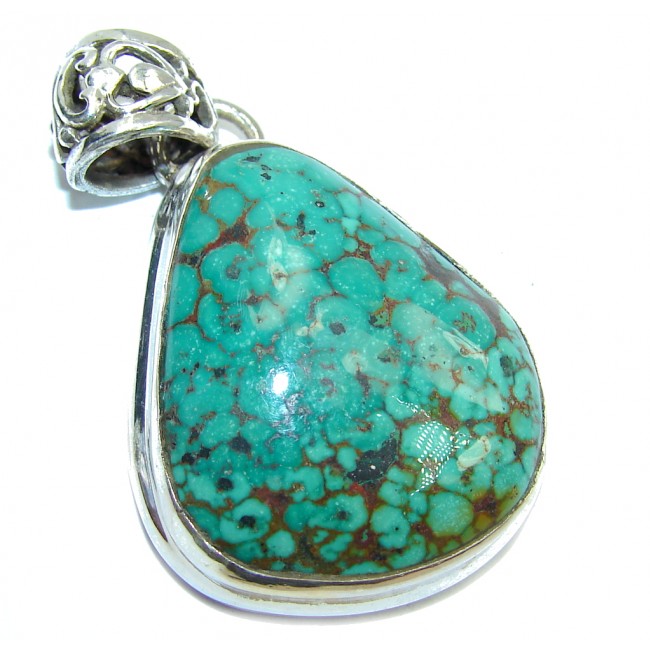 Apache Green Turquoise Sterling Silver Pendant