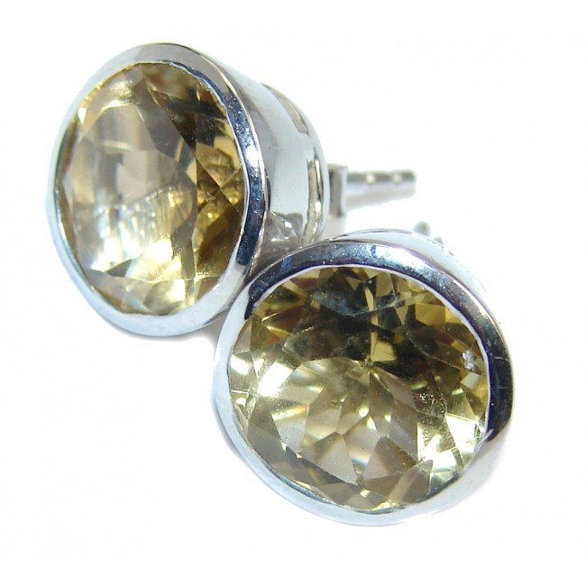 Amazing Yellow Citrine Sterling Silver Earrings