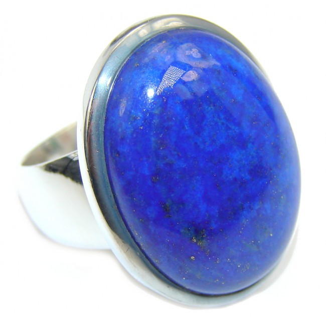 Perfect AAA+ Blue Lapis Lazuli Sterling Silver Ring s. 7 3/4