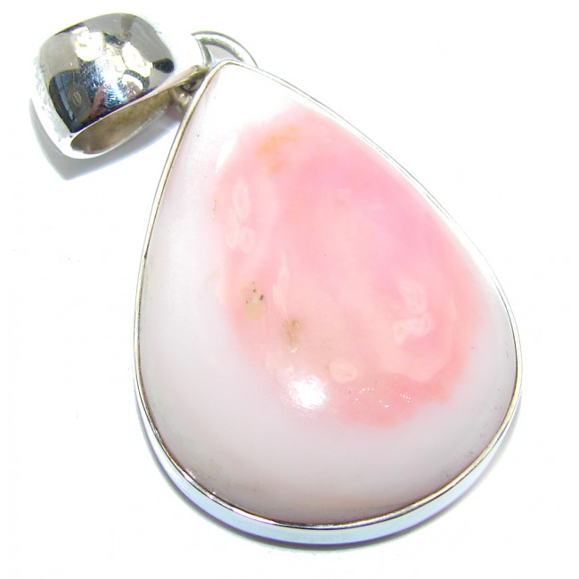 Chunky Beauty AAA Pink Opal Rose Sterling Silver pendant