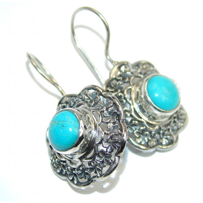 Blue Turquoise Sterling Silver earrings