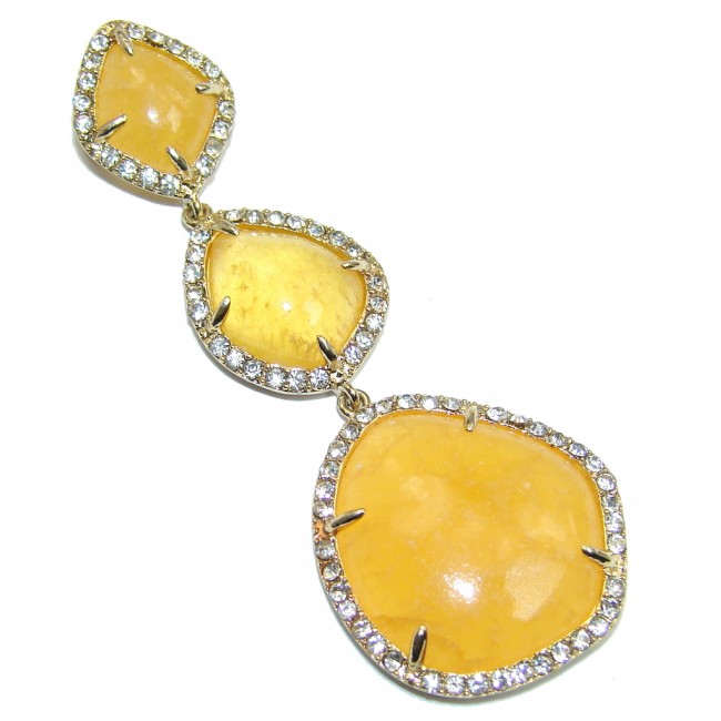 Genuine AAA Golden Calcite Gold Plated over Sterling Silver Pendant