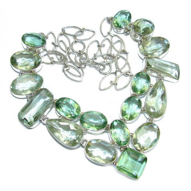 Great Impression Green Amethyst Sterling Silver necklace