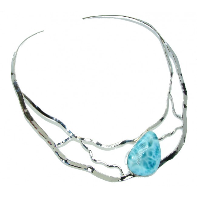 Love Attraction AAA Blue Larimar Sterling Silver necklace