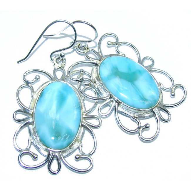 Vintage Style AAA Blue Larimar Sterling Silver earrings