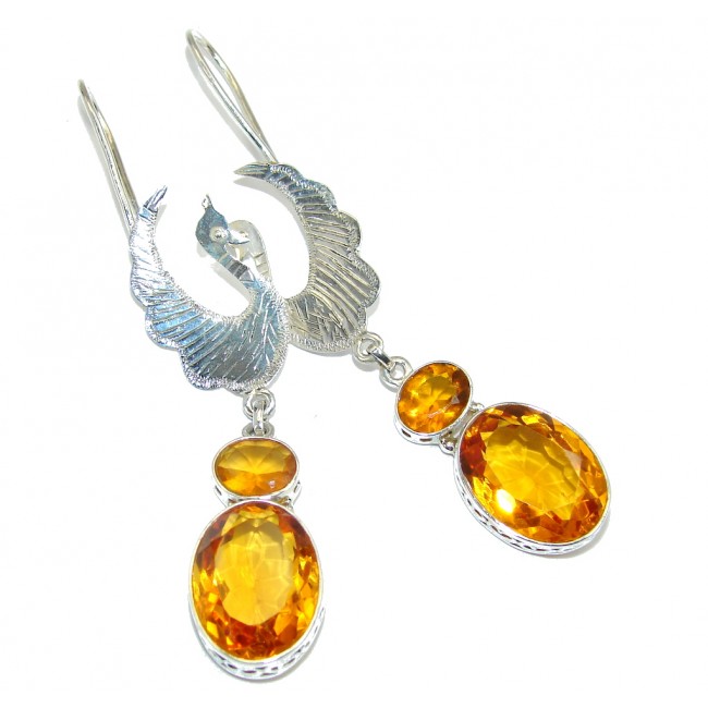 Great Orange Cubic Zirconia Sterling Silver earrings