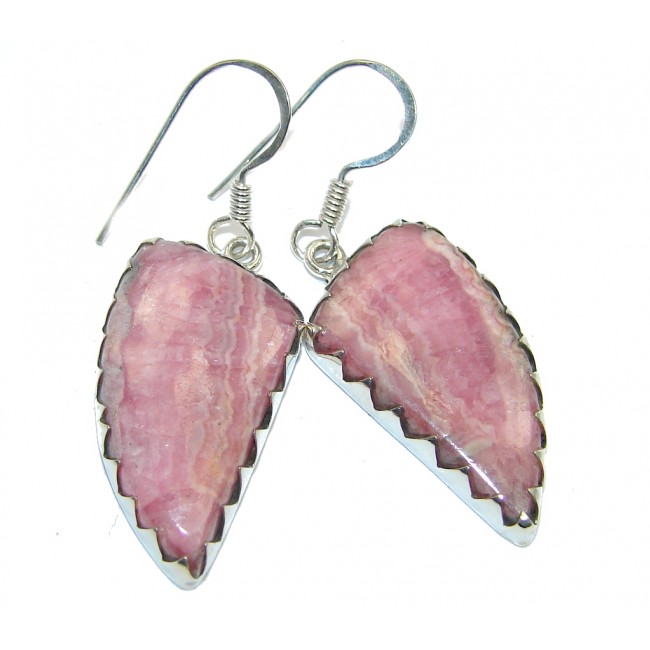 Pink Argentinian Rhodochrosite Sterling Silver earrings