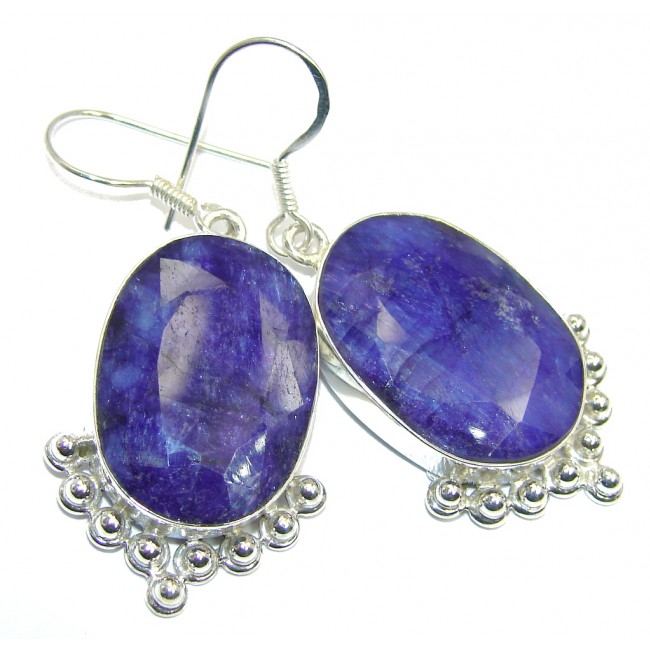 Blooming Garden Blue Sapphire Sterling Silver earrings
