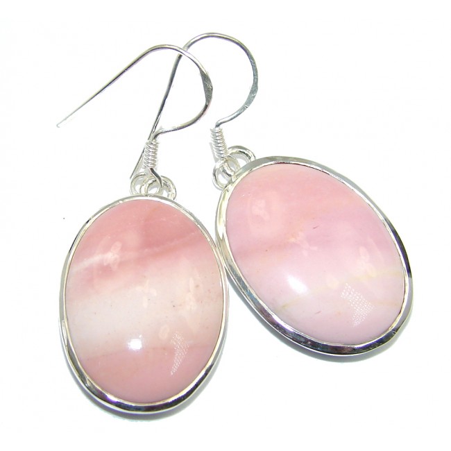 Very Elegant AAA Pink Opal Sterling Silver earrings