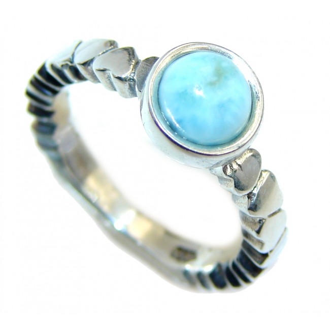 Genuine Petite AAA Blue Larimar Sterling Silver Ring s. 5 3/4
