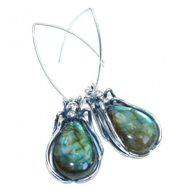 Perfect Modern Labradorite Sterling Silver handmade earrings