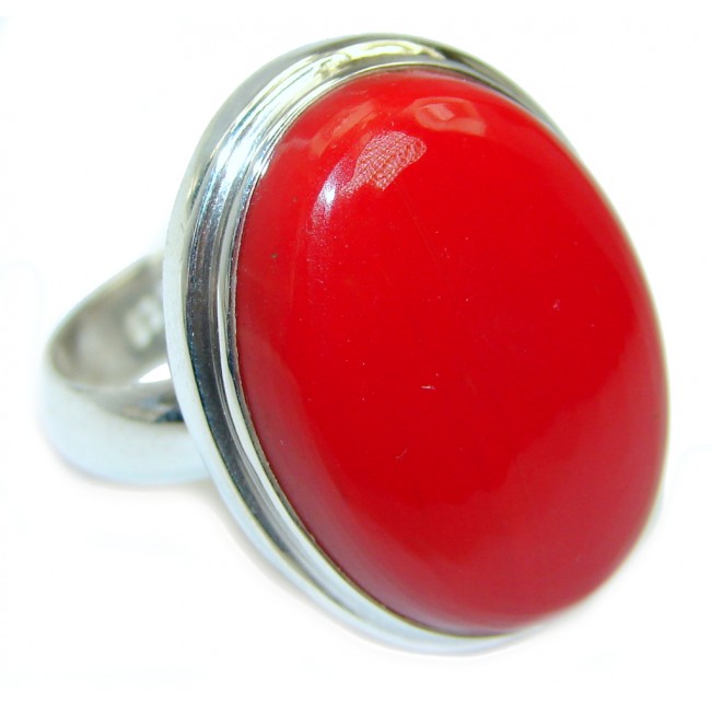 Amazing Fossilized Coral Blister Pearl Sterling Silver ring s. 8 1/2