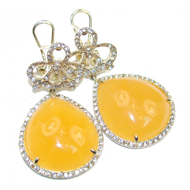 Excellent Golden Calcite gold plated over Sterling Silver earrings