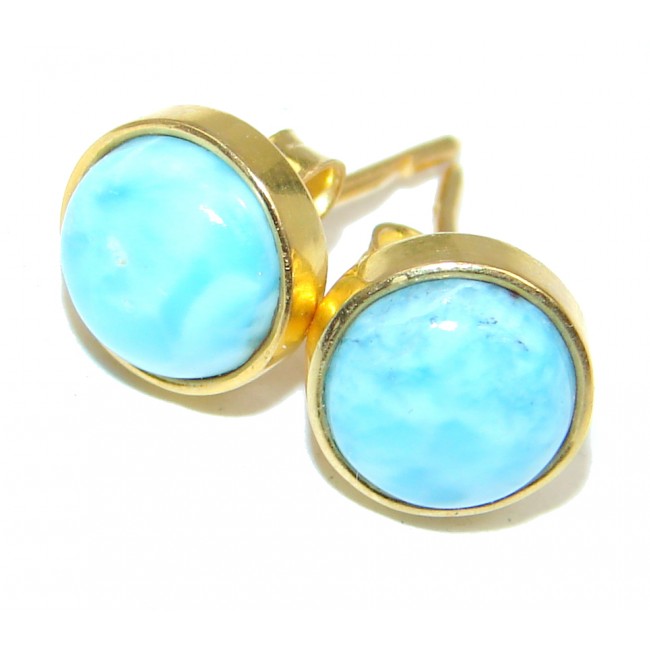 Delicate Blue Larimar Gold Plated over Sterling Silver earrings