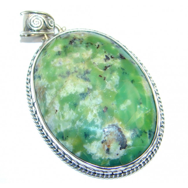 Fantastic Green Jade Sterling Silver Pendant