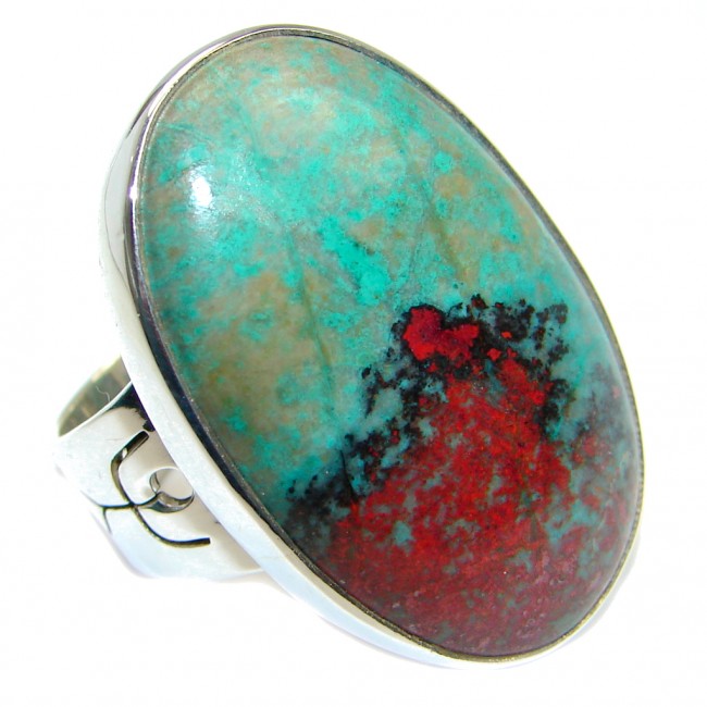 Simple Style Perfect Sonora Jasper Sterling Silver Ring s. 7