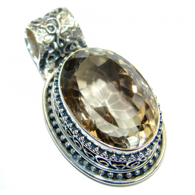 Precious Champagne Topaz Sterling Silver handcrafted Pendant